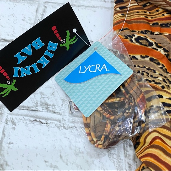 BIKINI BAY BB1010 1-pc Bandeau Swimsuit Leopard Multicolor Size 10 NWT - Picture 13 of 16